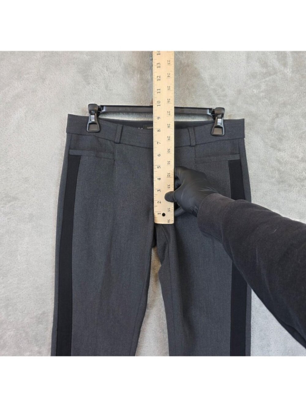 Banana Republic Sloan Dress Pants Womens 2 Gray Twill Slim Ankle Stretch Stripe - Picture 7 of 13